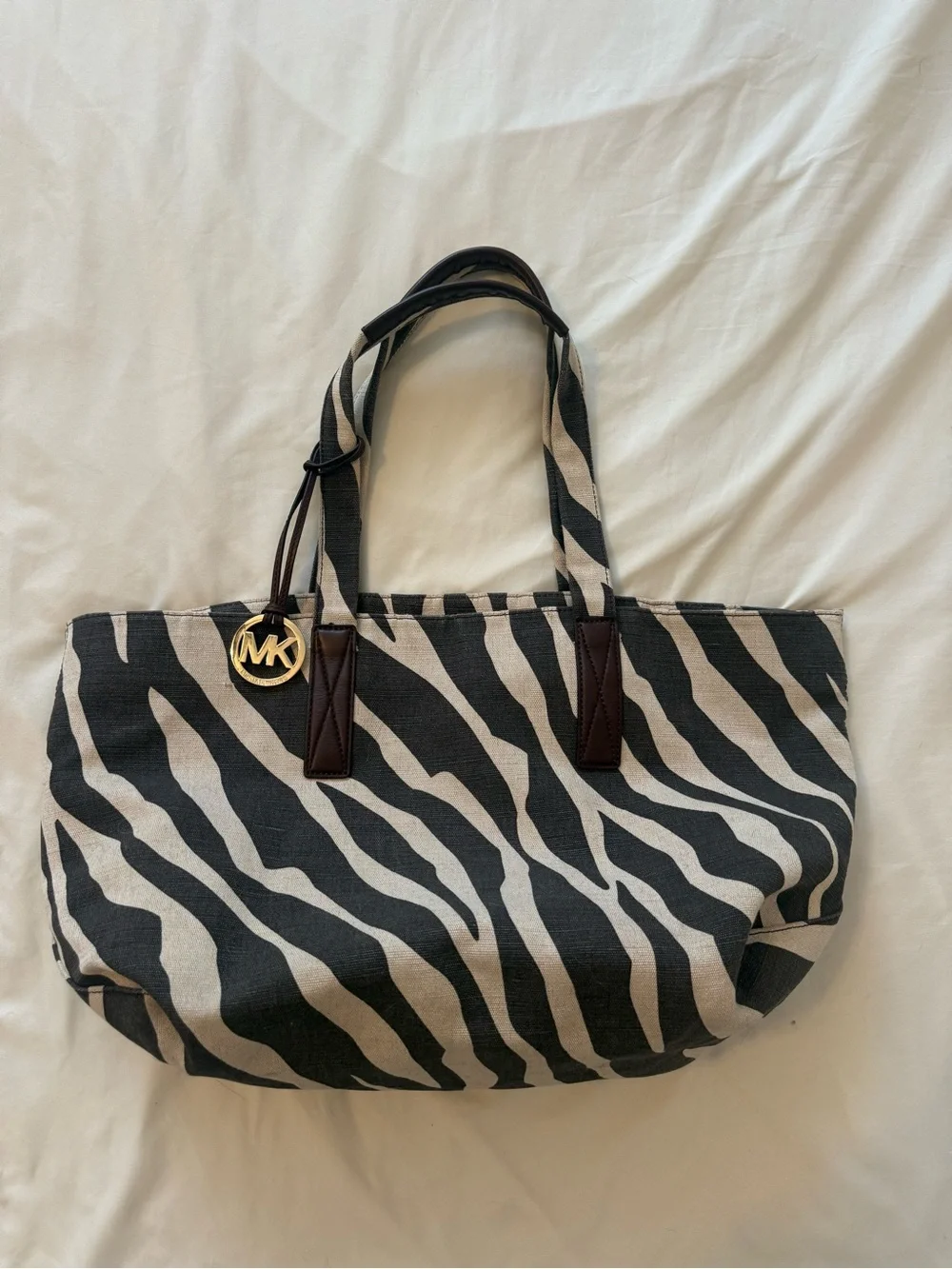 Michael Kors | Black & White Zebra Canvas Tote - Picture 2 of 8
